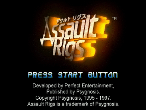 Assault Rigs title screen for Sega Saturn